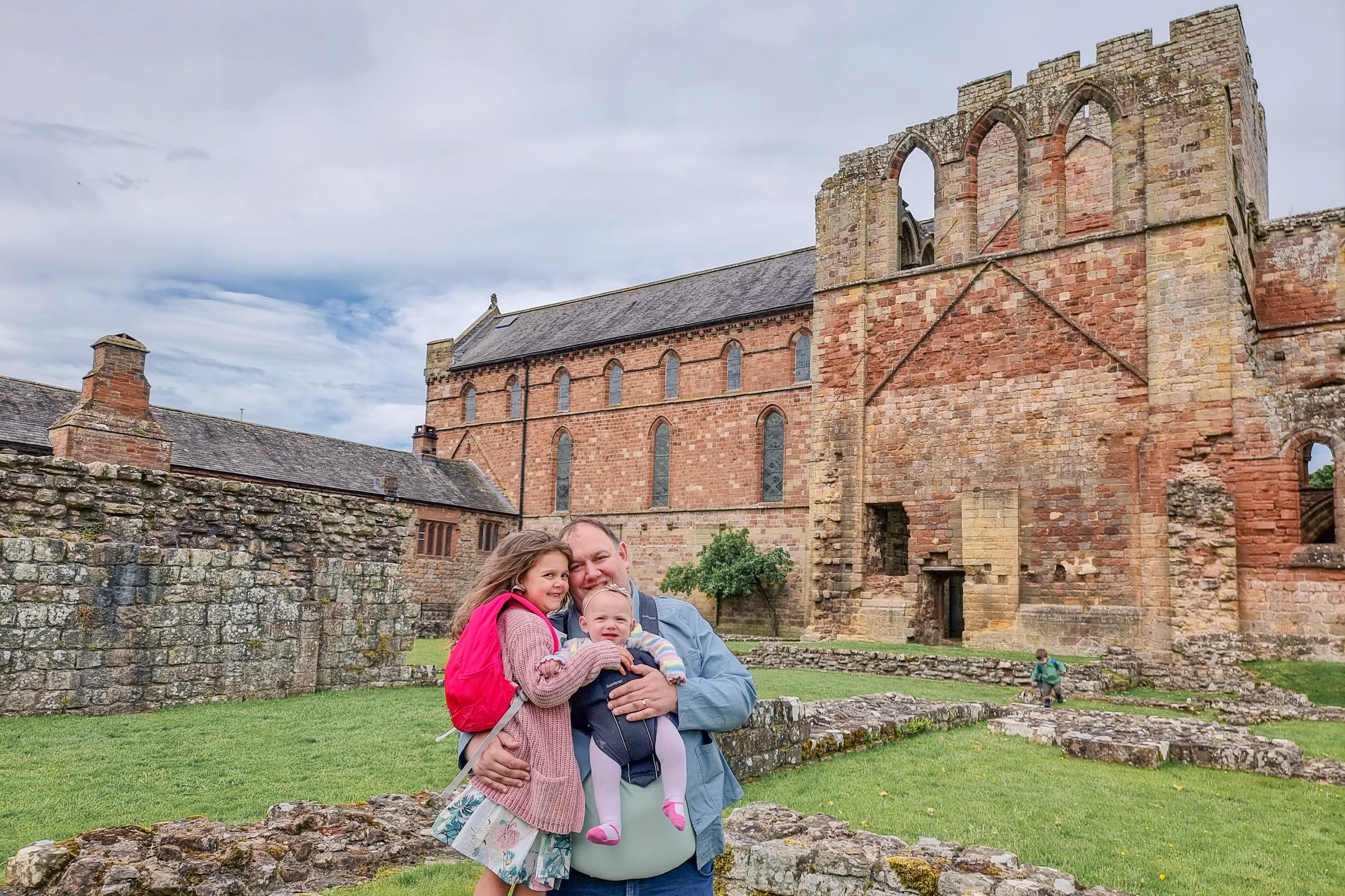 John and the younger girls at Lanercost Priory