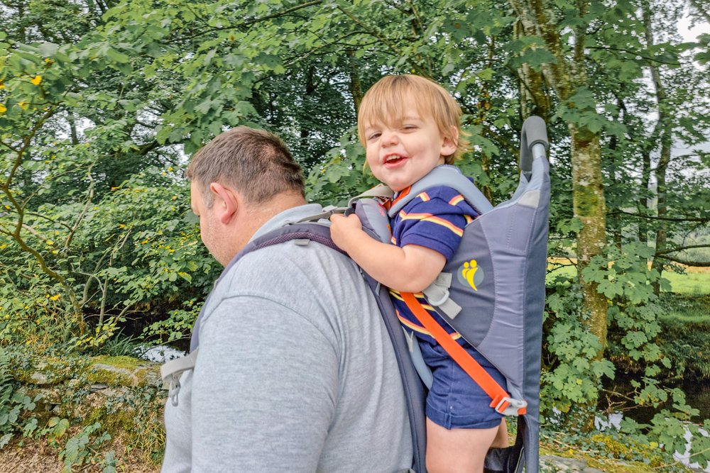 Munchkin in the LittleLife carrier at Elterwater