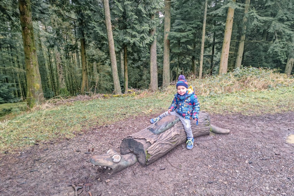 The Whinlatter Forest Gruffalo trail snake carving