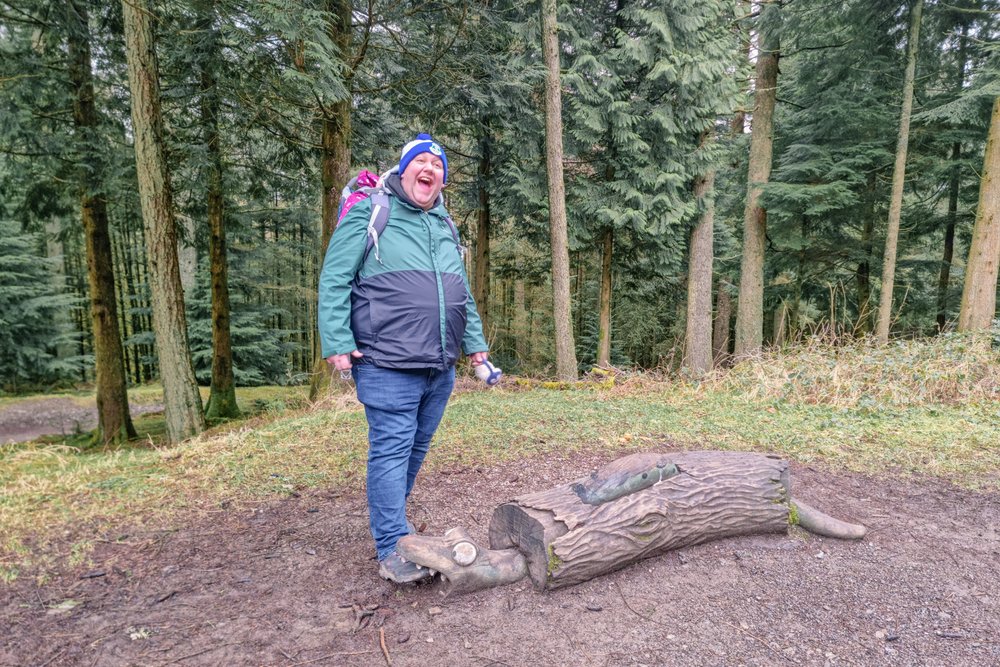 The Whinlatter Forest Gruffalo trail snake carving