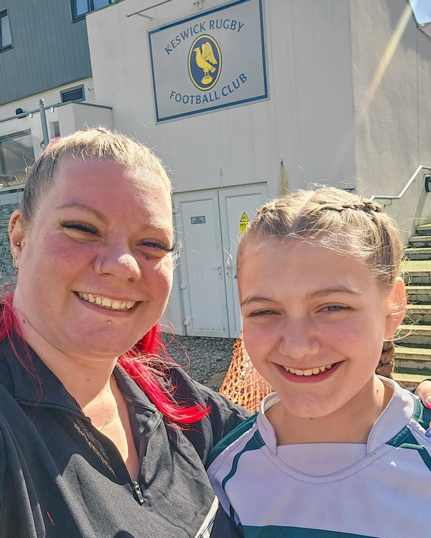 A beautiful day for a rugby match for my mini me!