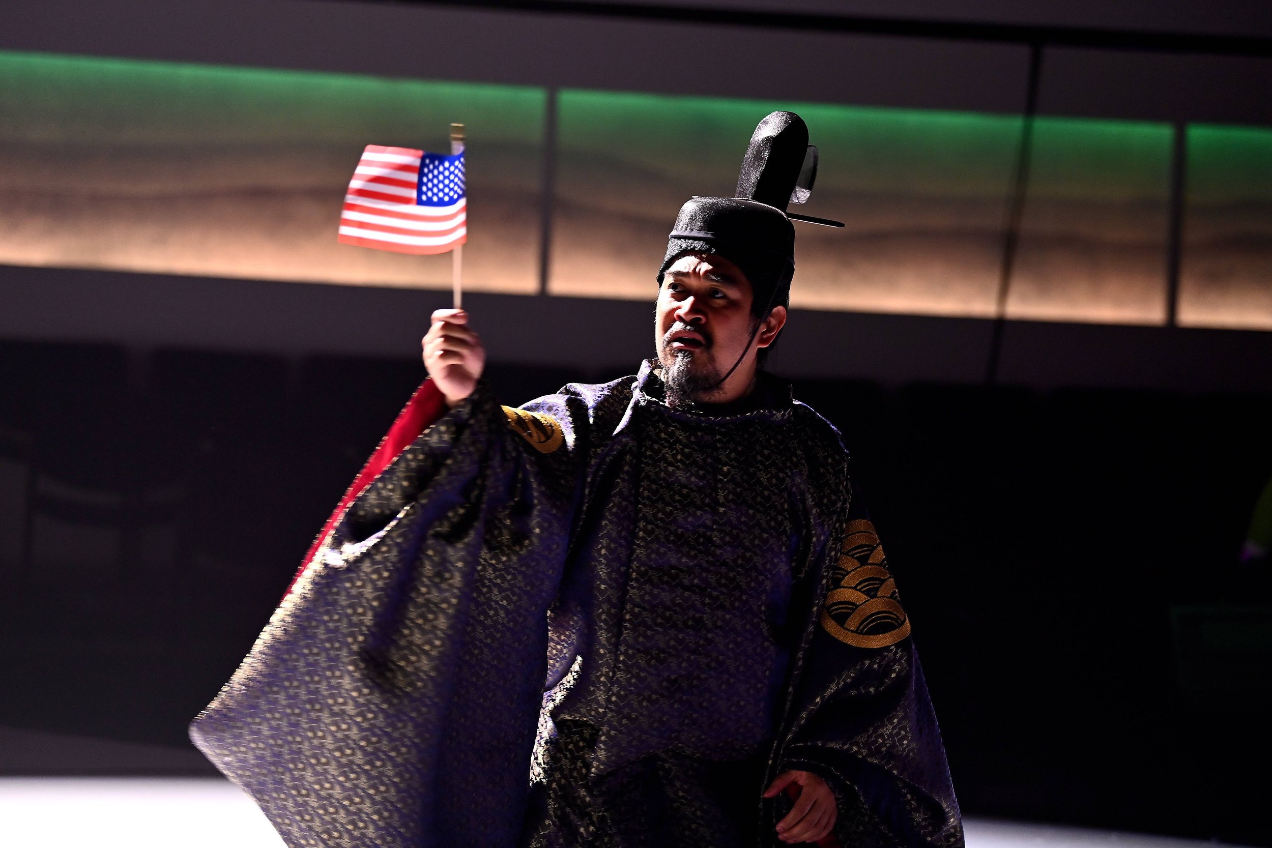 15.	Eymard Meneses Cabling (Lord Abe) in Pacific Overtures at Signature Theatre. Photo by Shannon Finney.jpg