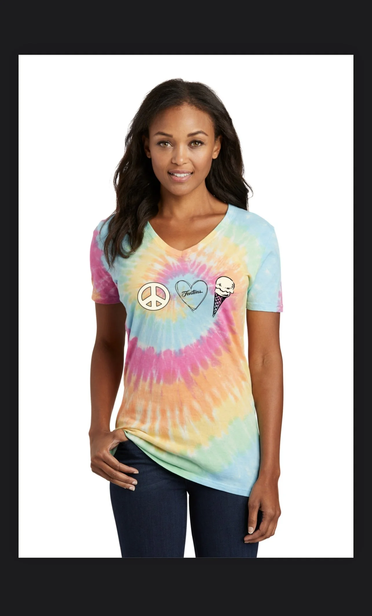 Peace, Love, & Ice Cream Women’s V-Neck