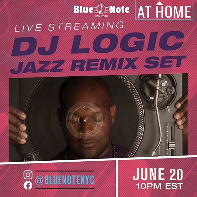 Join me tonight at 10p on the @bluenotenyc FB live stream for a very special set of jazz remixed #djlogic #logic #bluenote #bluenotenyc #jazz #jazzremixset #jazzmusic #jazzathome #livestream #livestreaming #saturdaynight #quarantine #quarantinemusic 