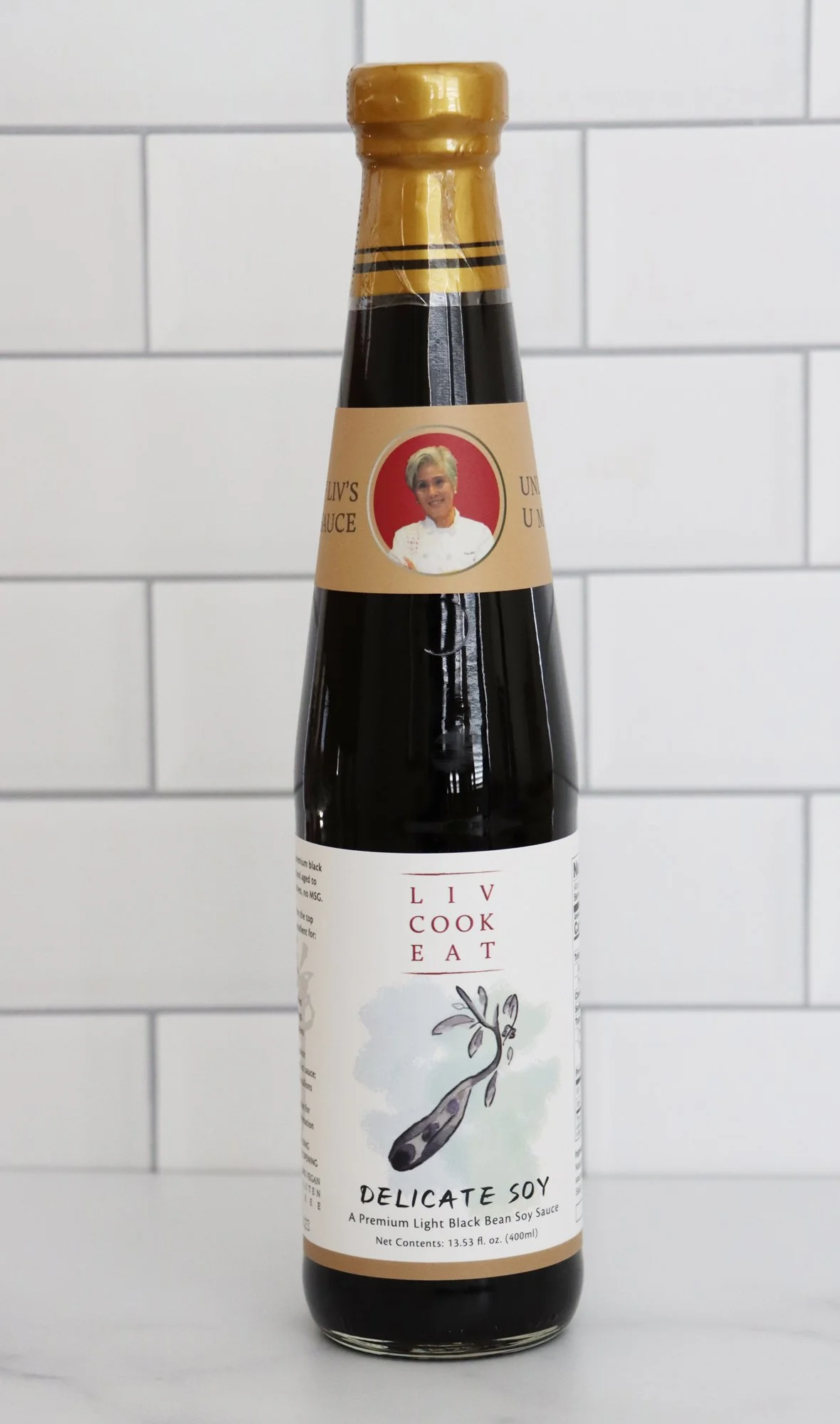 Bottle of Liv Cook Eat Delicate Soy Sauce