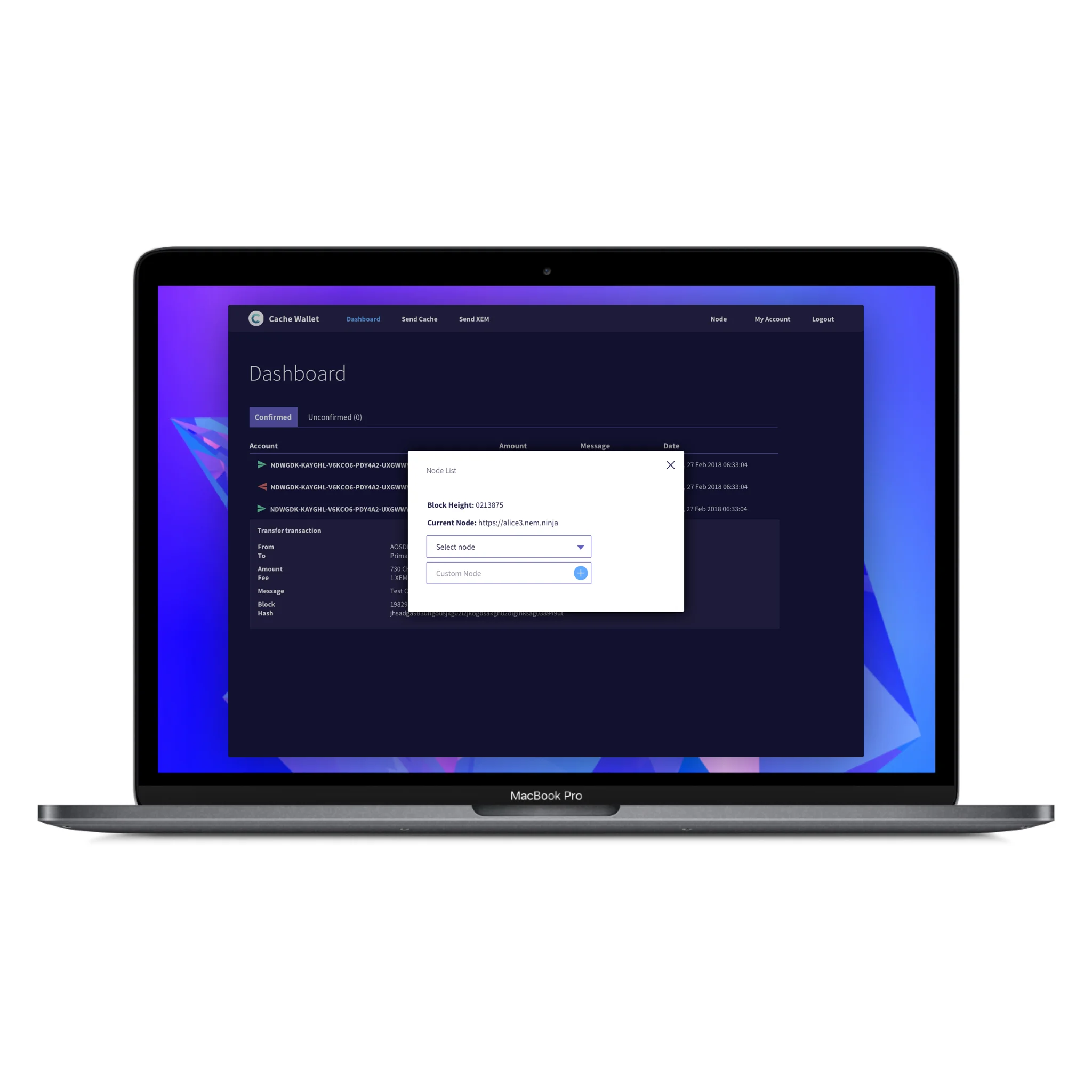 CACHE TOKEN WALLET ELECTRON APP (MACOS/WINDOWS/LINUX)