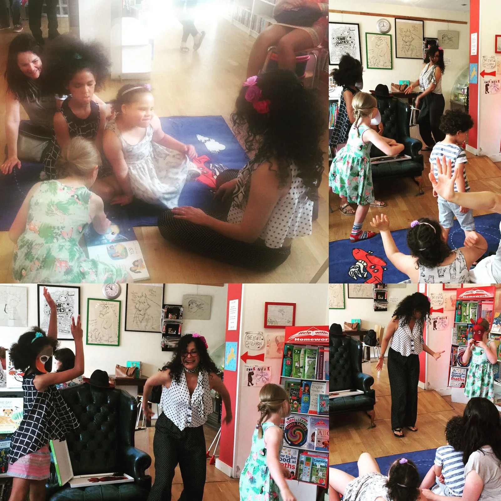 Storytime Collage in The Book Nook bookshop, Hove, UK, July 23, 2016
