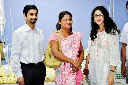 Operation Smile India Ambassador Nandana Sen meets Mrs. Jyotika Changmai one of the ASHA's (Accredited Health Social Activists) who work in their communities to identify children and adults with facial deformities and accompany them to the Centre.