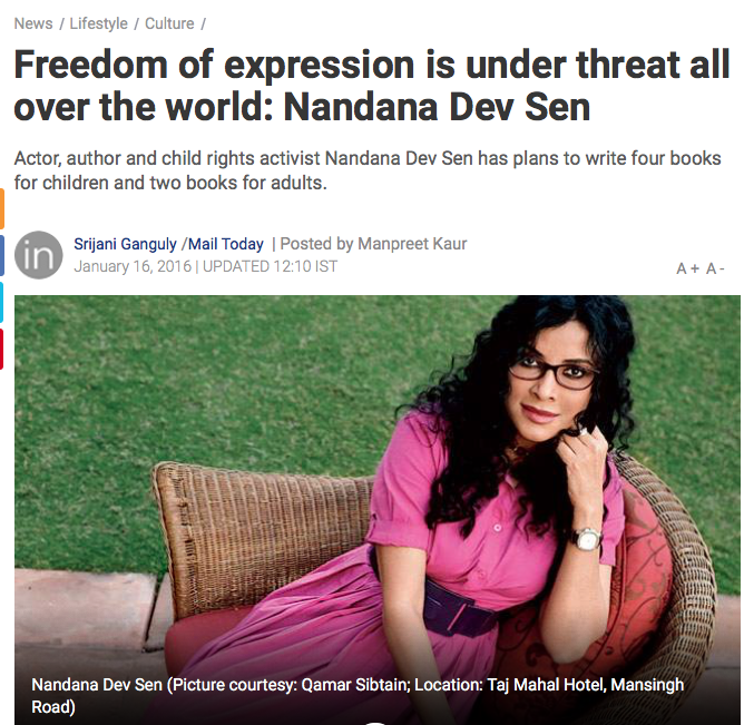 India Today - click here for the full article (external link) January 16, 2016