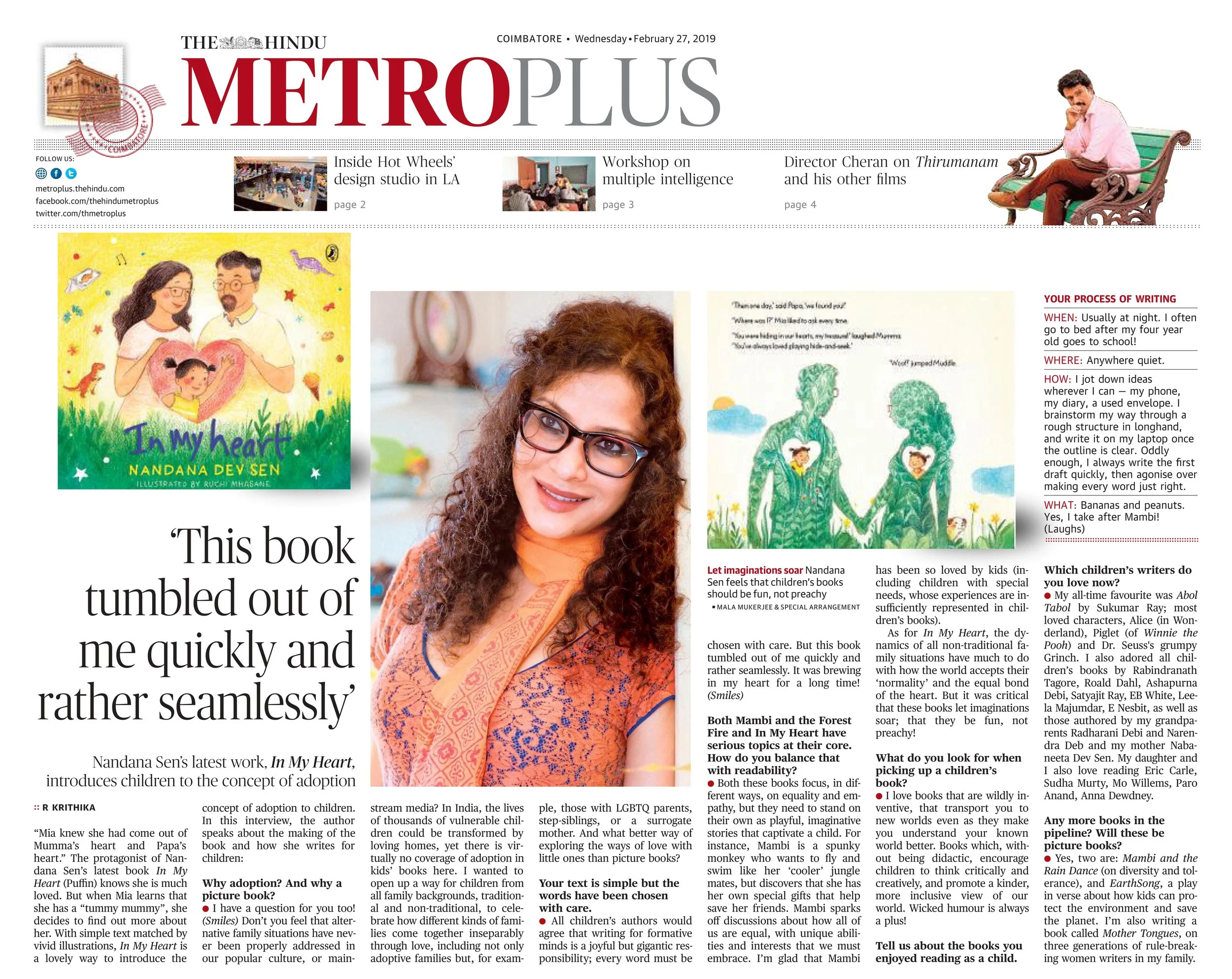 The Hindu Metro Plus - click for story February 27, 2019