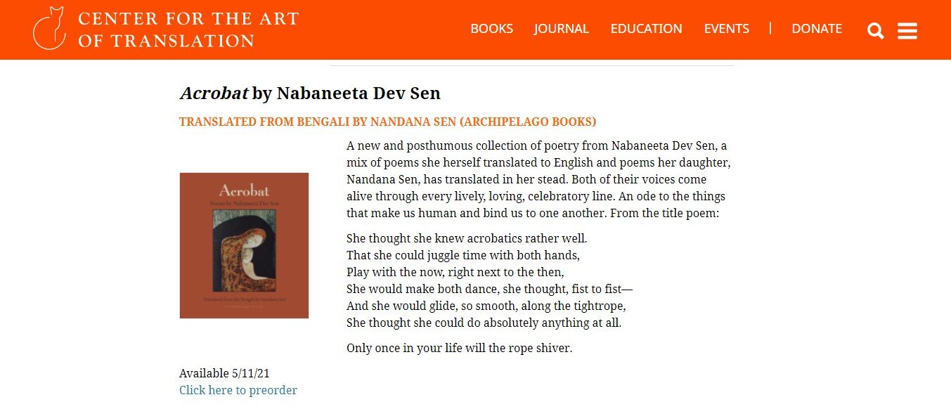 Centre for the Art of Translation  - click here for full article (external website)April 7, 2021