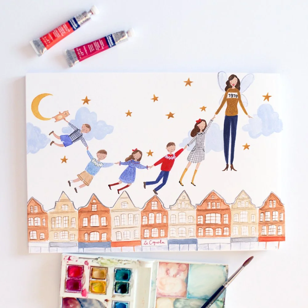 Bespoke Illustrated Christmas card for luxury children’s band La Coqueta .jpg