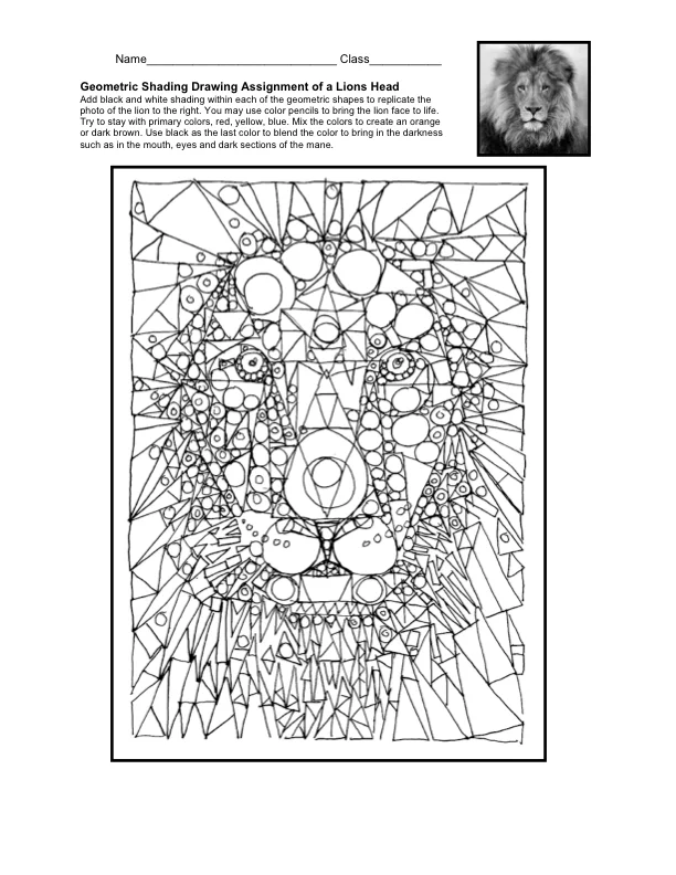 Geometric Lion Head