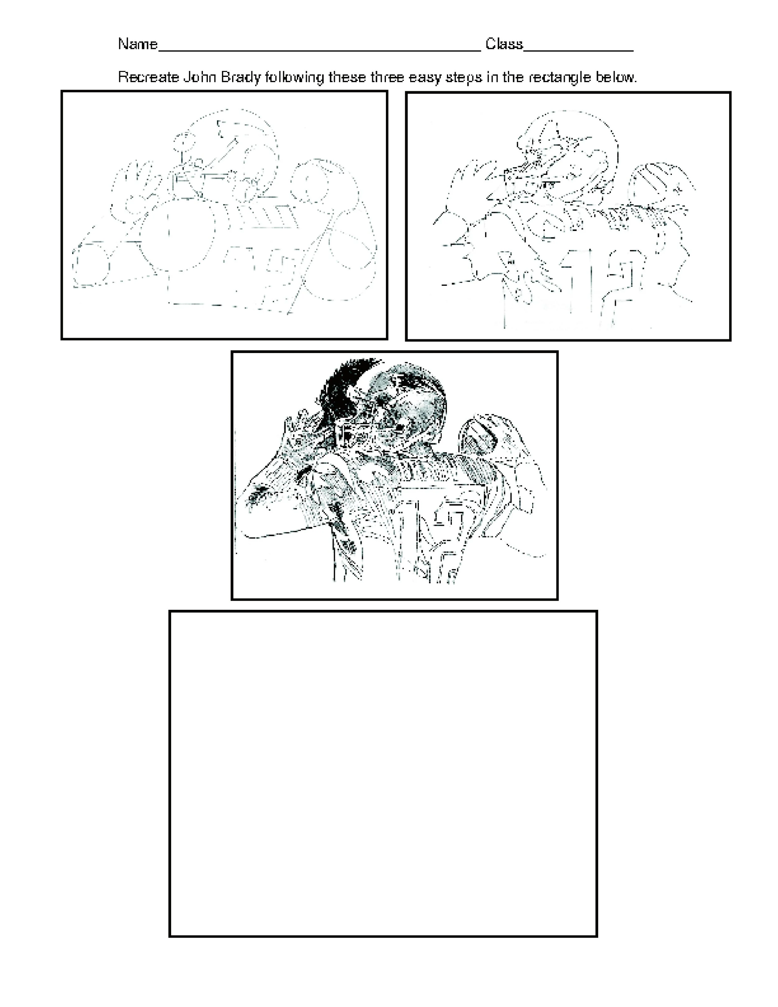 Drawing Quarterback John Brady in 3 Steps