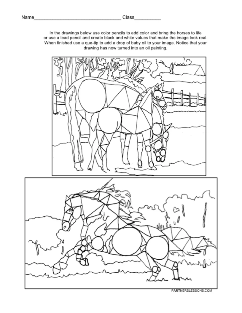 Geometric Horses-Basic Drawing