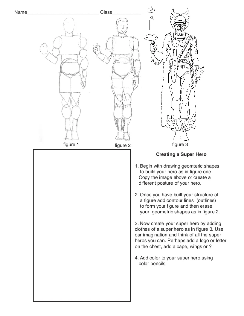 Drawing A Super Hero In Three Steps