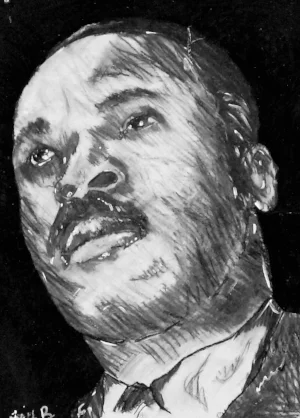 Student Work of Dr. Martin Luther King Jr. Pencils, markers and black ink