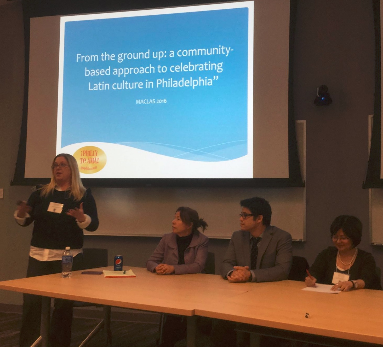 Kathy Cunniffe Peña introduces a panel on community-based approaches to celebrating Latin American culture in Philadelphia.