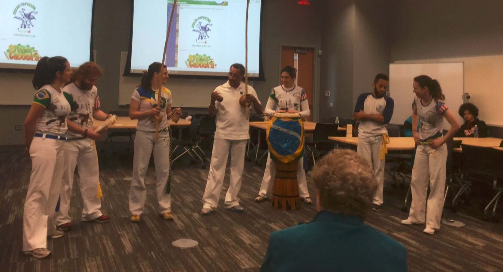 Capoeira demonstration during a panel on community-based approaches to celebrating Latin American culture in Philadelphia.