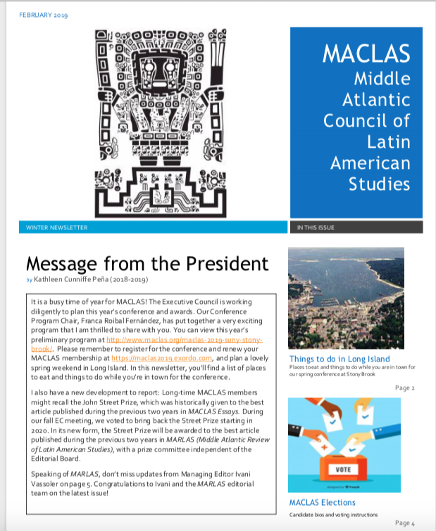 MACLAS Newsletter Winter 2019