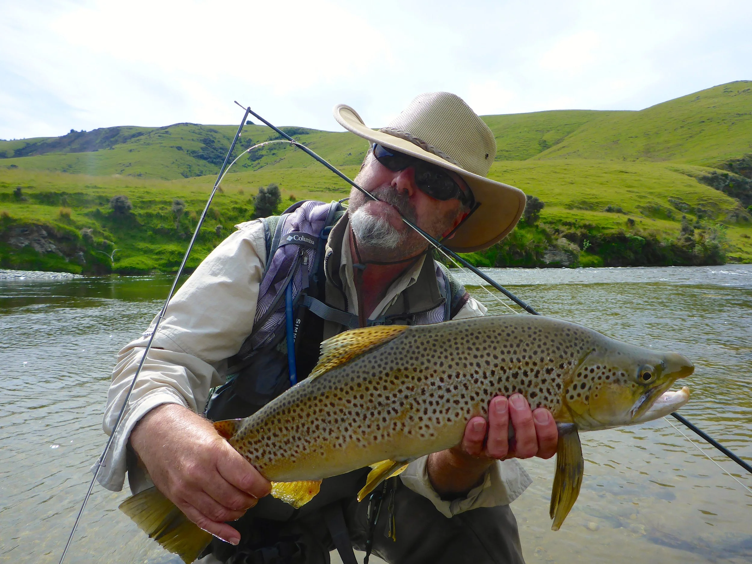 Matt with 6.5lbs of rod-breaking brown trout!
