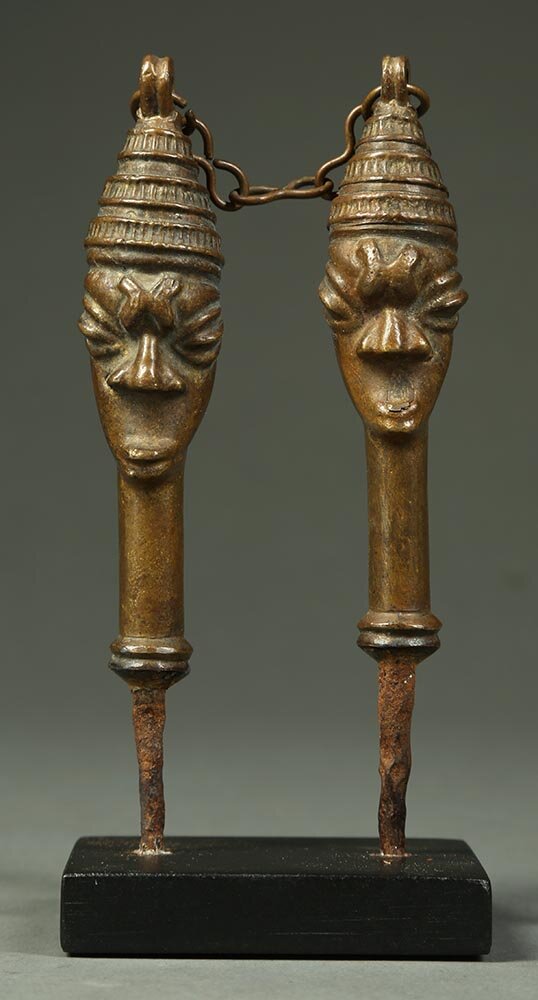 Yoruba Edan Bronze Heads