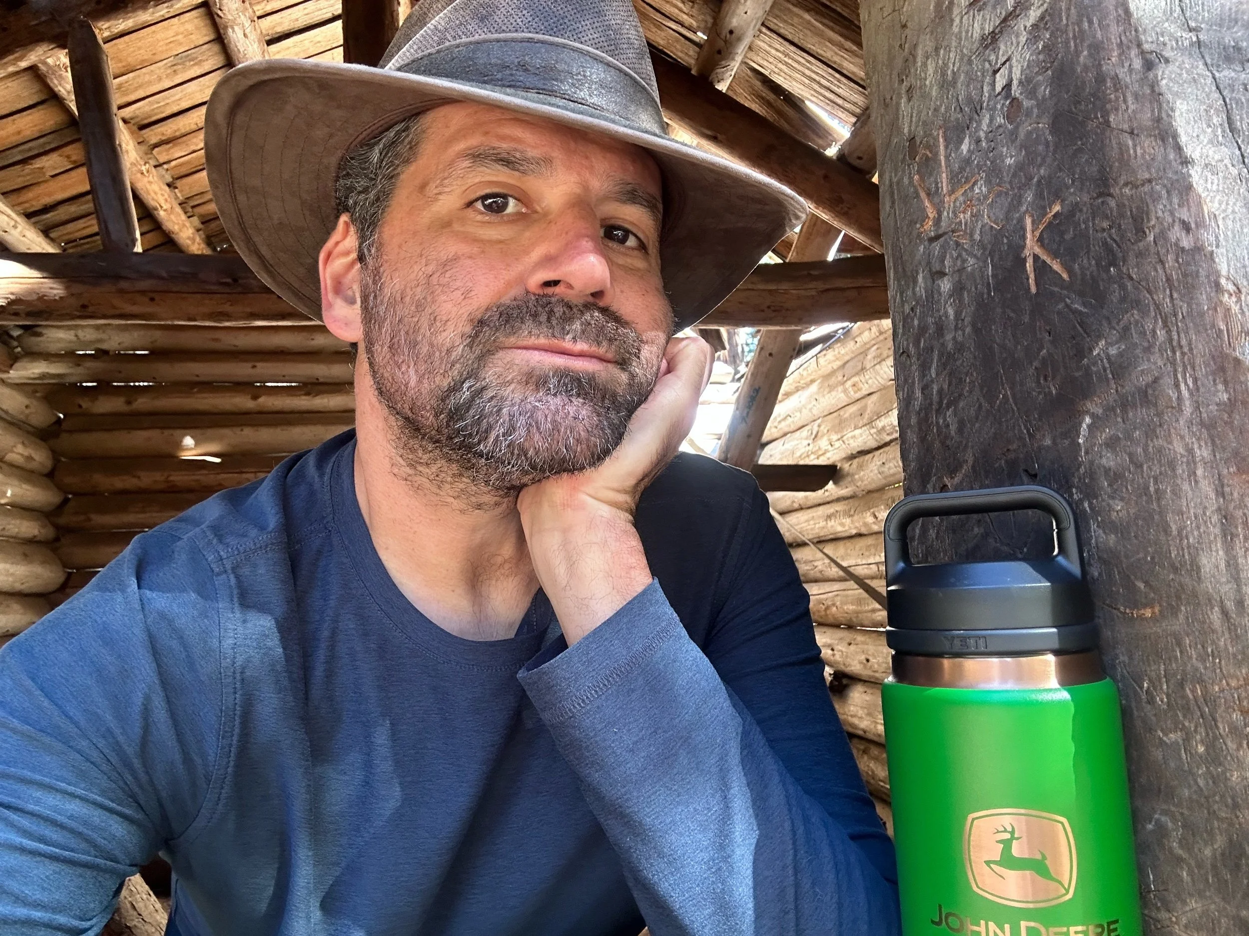 In a log cabin in Sequoia National Park, California.