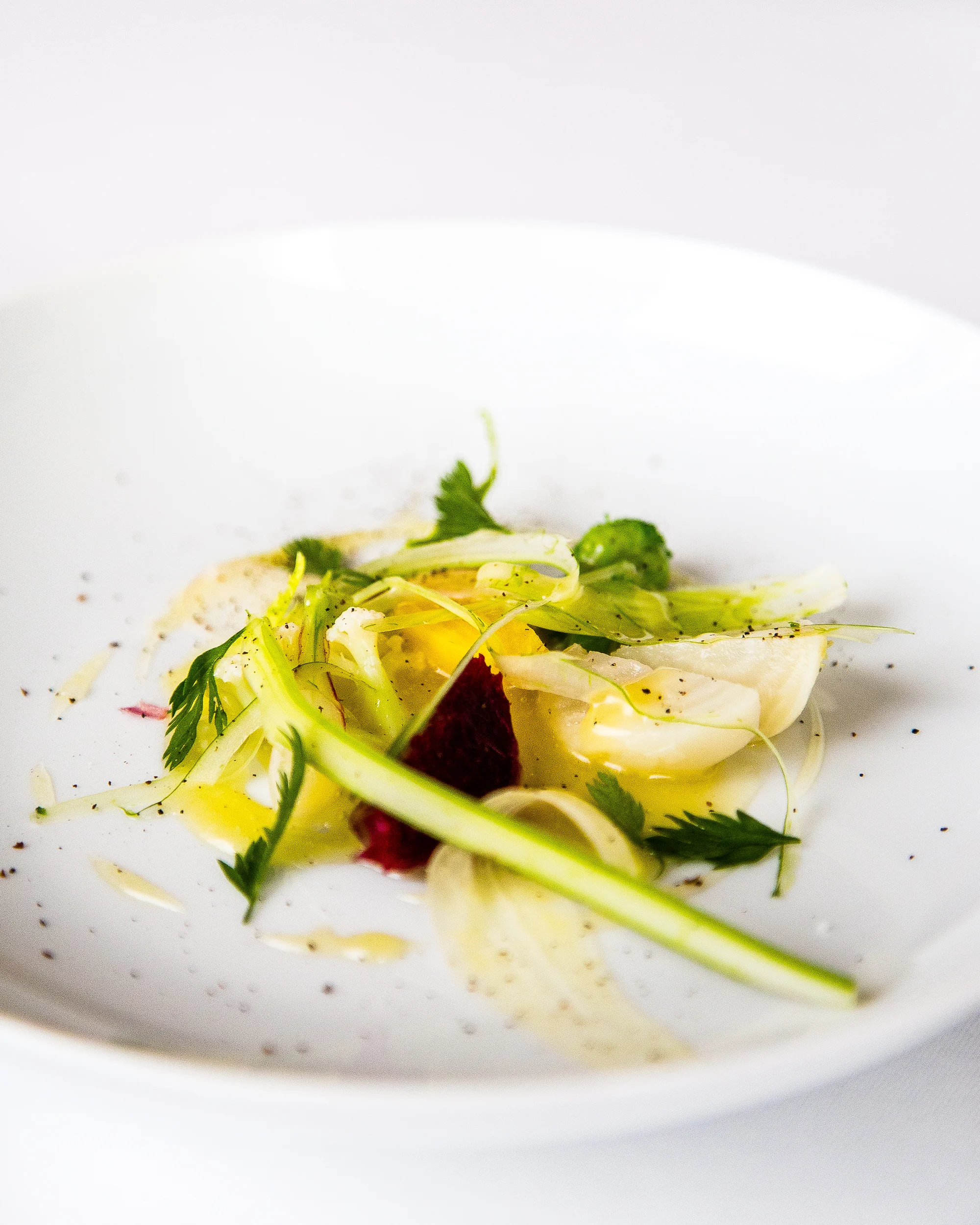 Trio of Beets. Sweet and Sour Sauce of Honey, Lemon, and Olive Oil