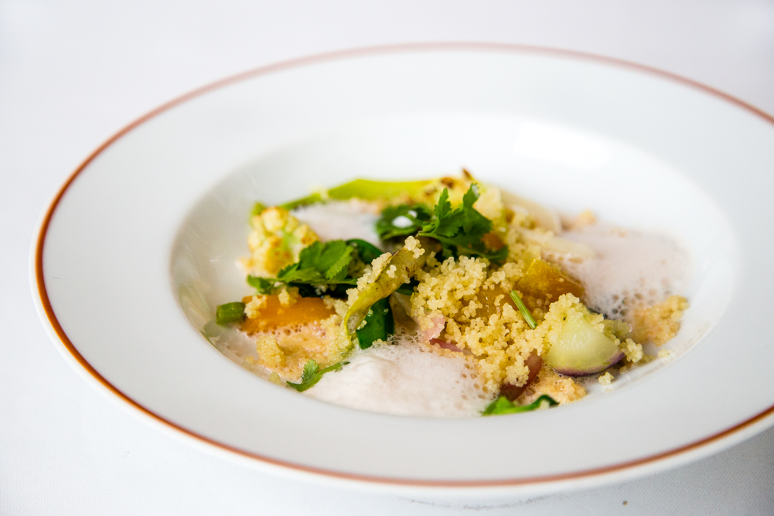 Vegetable Couscous with Rose Emulsion