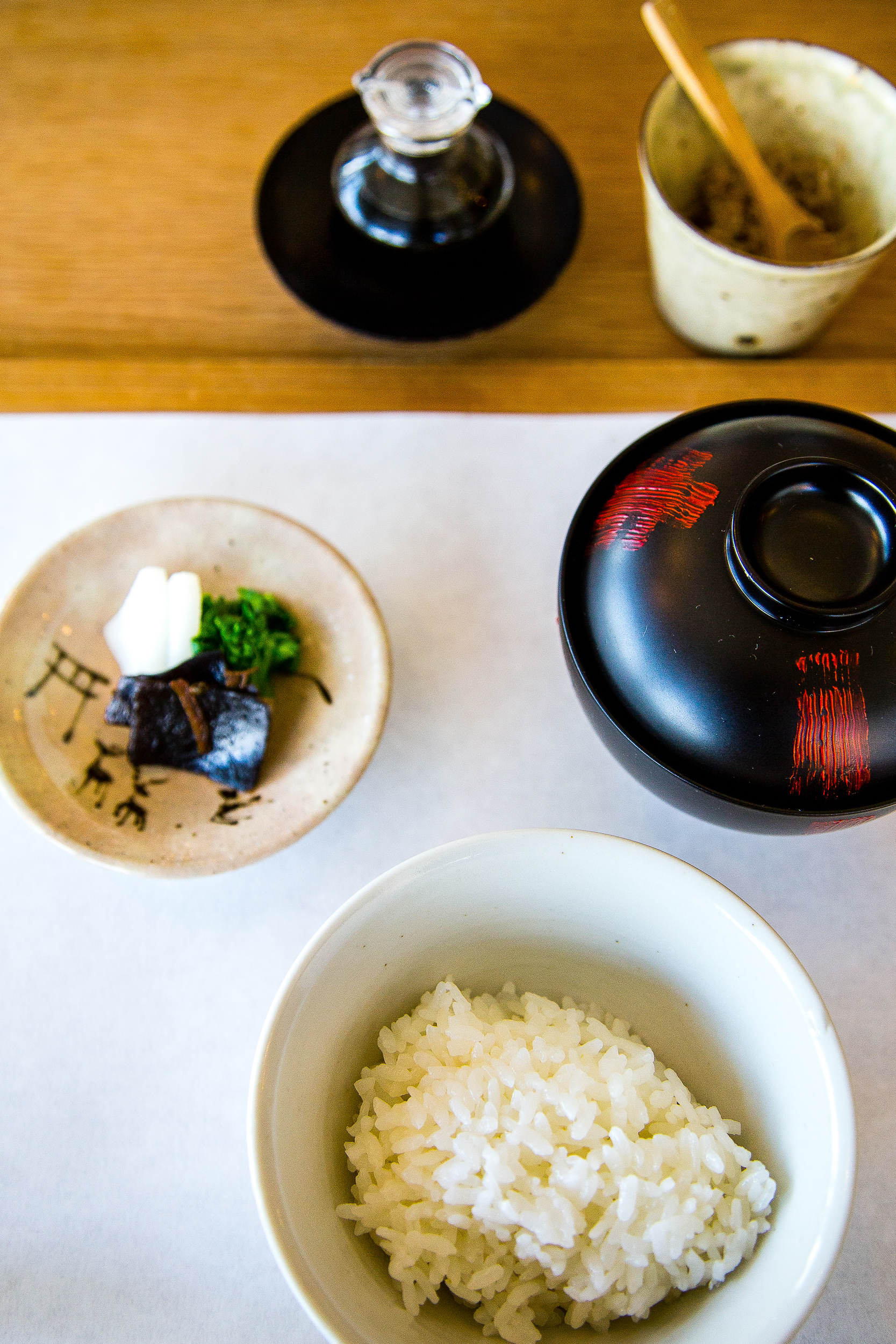 Rice, Miso Soup, Pickles