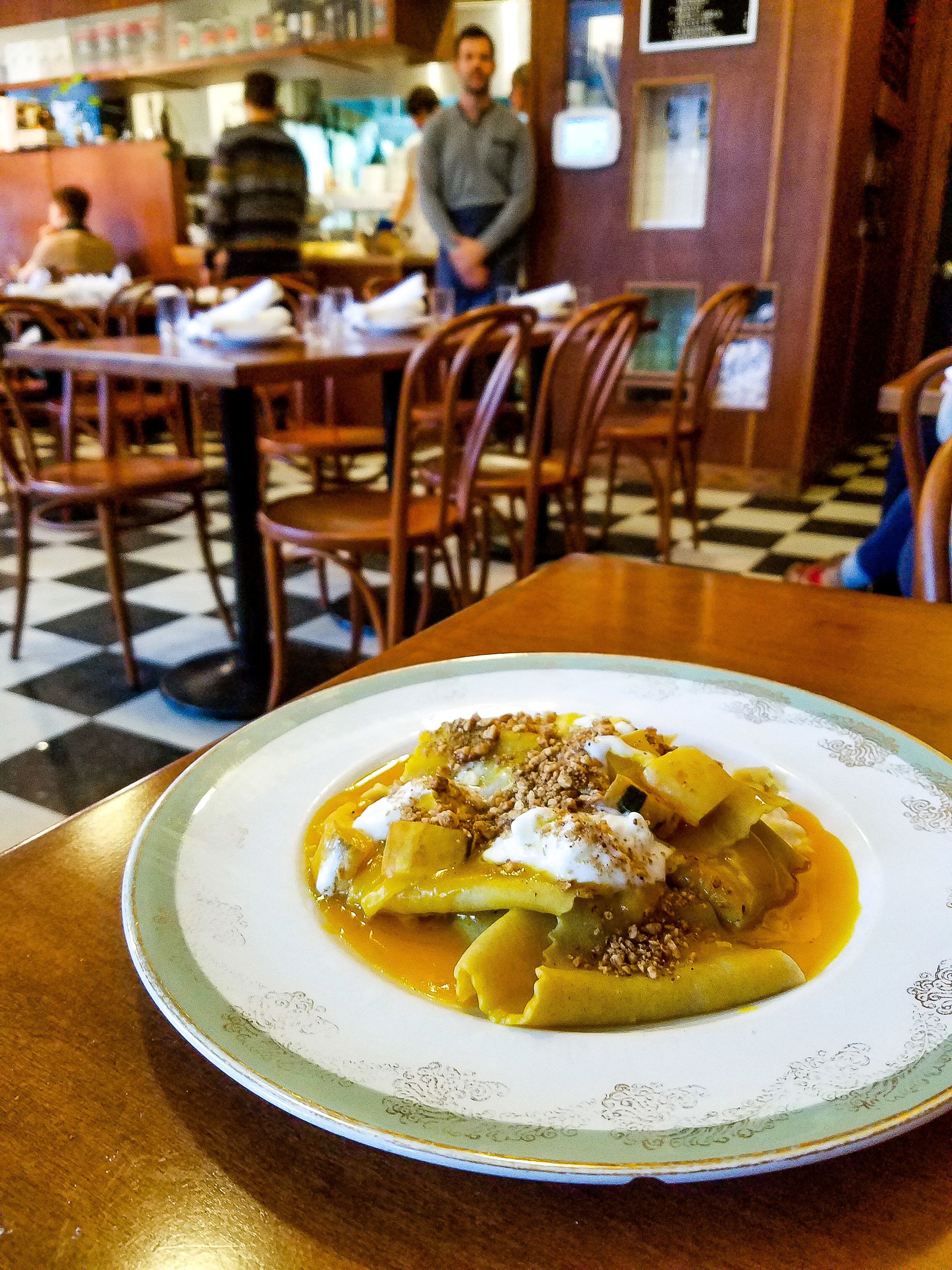  Fazoletti with Squash, Hazelnut, and Stracciatella 