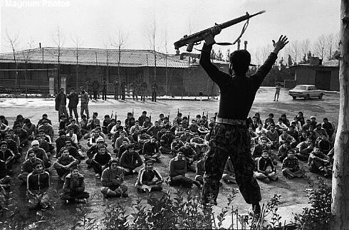 Bassidj being trained on property confiscated from the Bahai's