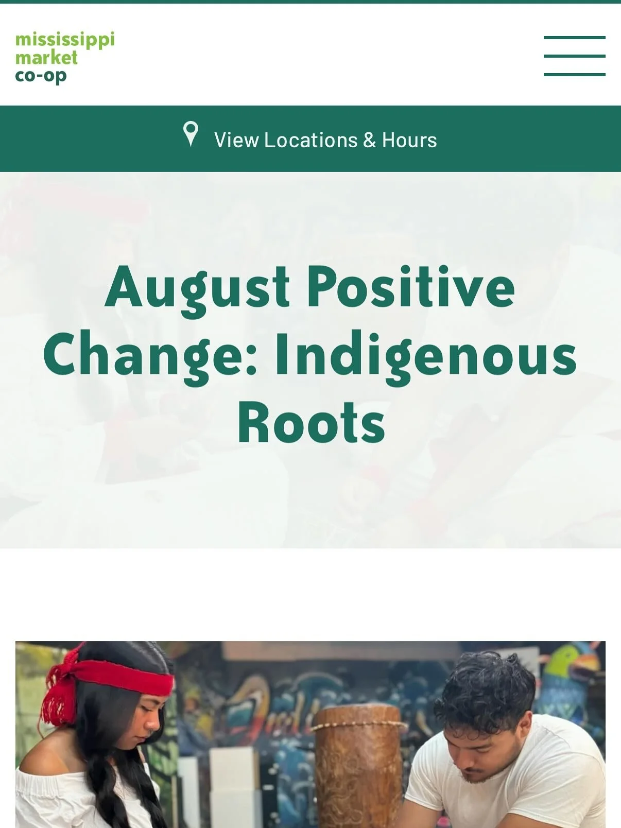Stop, Shop and Pop some change for the center this month of August! 

Much gratitude to our friends and neighbors at @msmarketcoop for selecting Indigenous Roots to be the Create Positive Change recipient for the month of organization!

For the entir