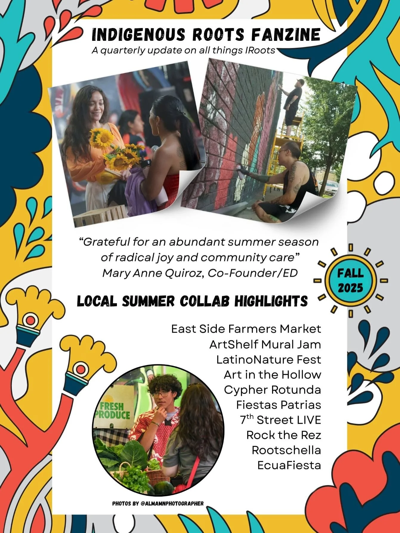 Check out our fall zine! A quarterly update on all things IRoots. Grateful for an abundant summer of events and collaborations with our fantastic partners. Enjoy!

Give to the Max is just around the corner. Please consider lifting up our work. https: