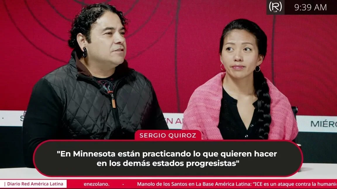 Co-Founders of Indigenous Roots and Kalpull Yaocenoxtli, Mary Anne Ligeralde Quiroz and Sergio Cenoch Quiroz were invited to Canal Red America Latina&rsquo;s studio in Mexico City to share on a global platform the current chaos Minnesota is facing wi
