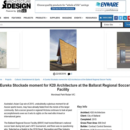 August 2016 – Architecture&Design – Ballarat Regional Soccer Facility