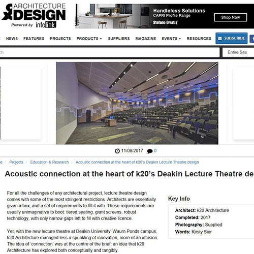 September 2017 – Architecture&Design – Deakin University Lecture Theatre
