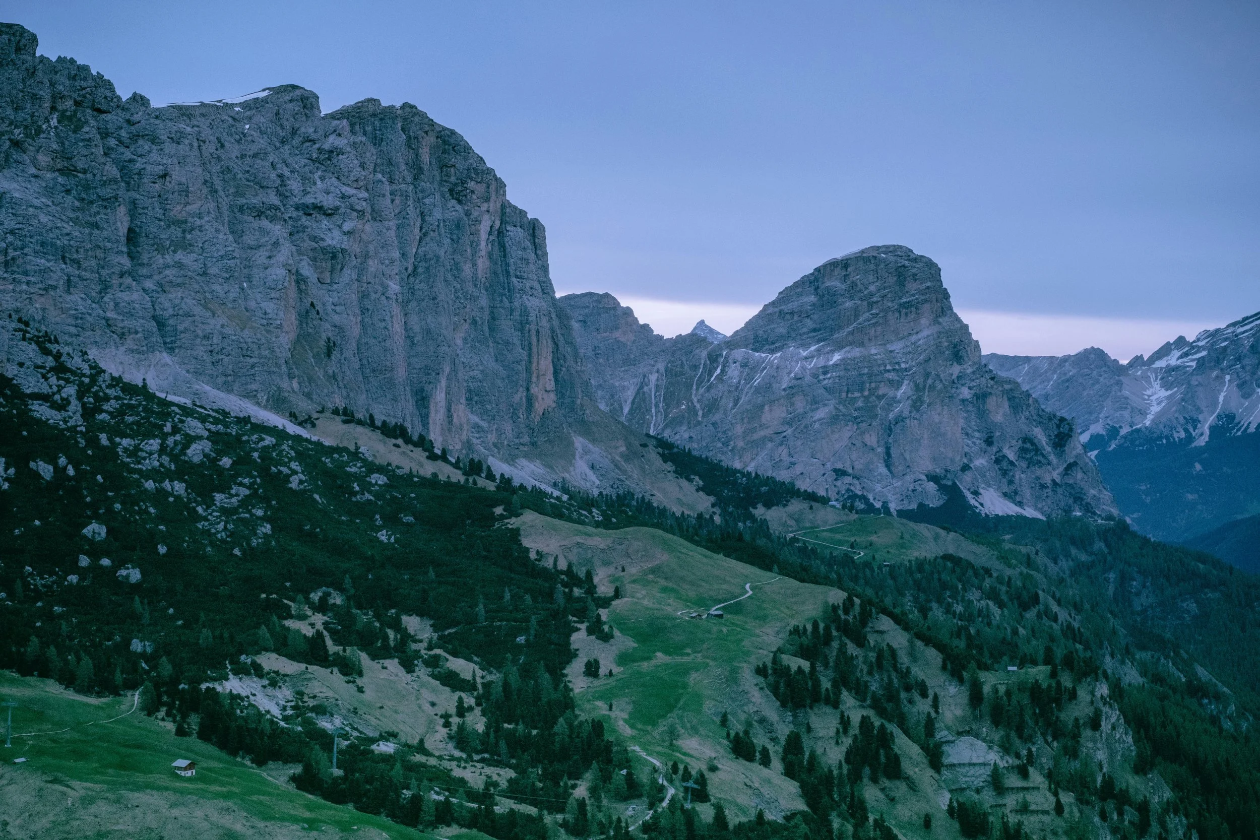 The side and valley of a mountain in the. South Tyrolean Alps.