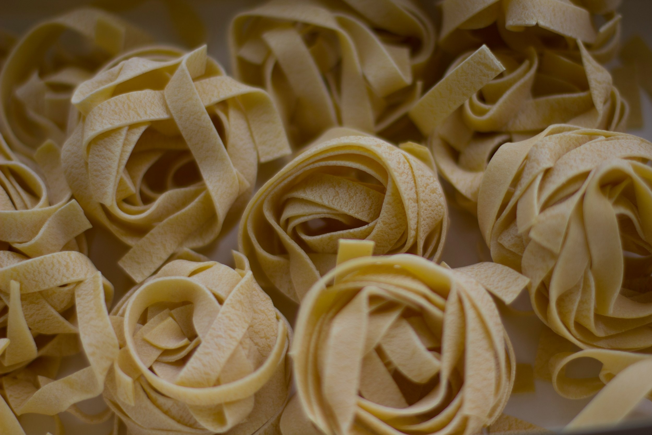 Dried Fettuccine pasta rounds