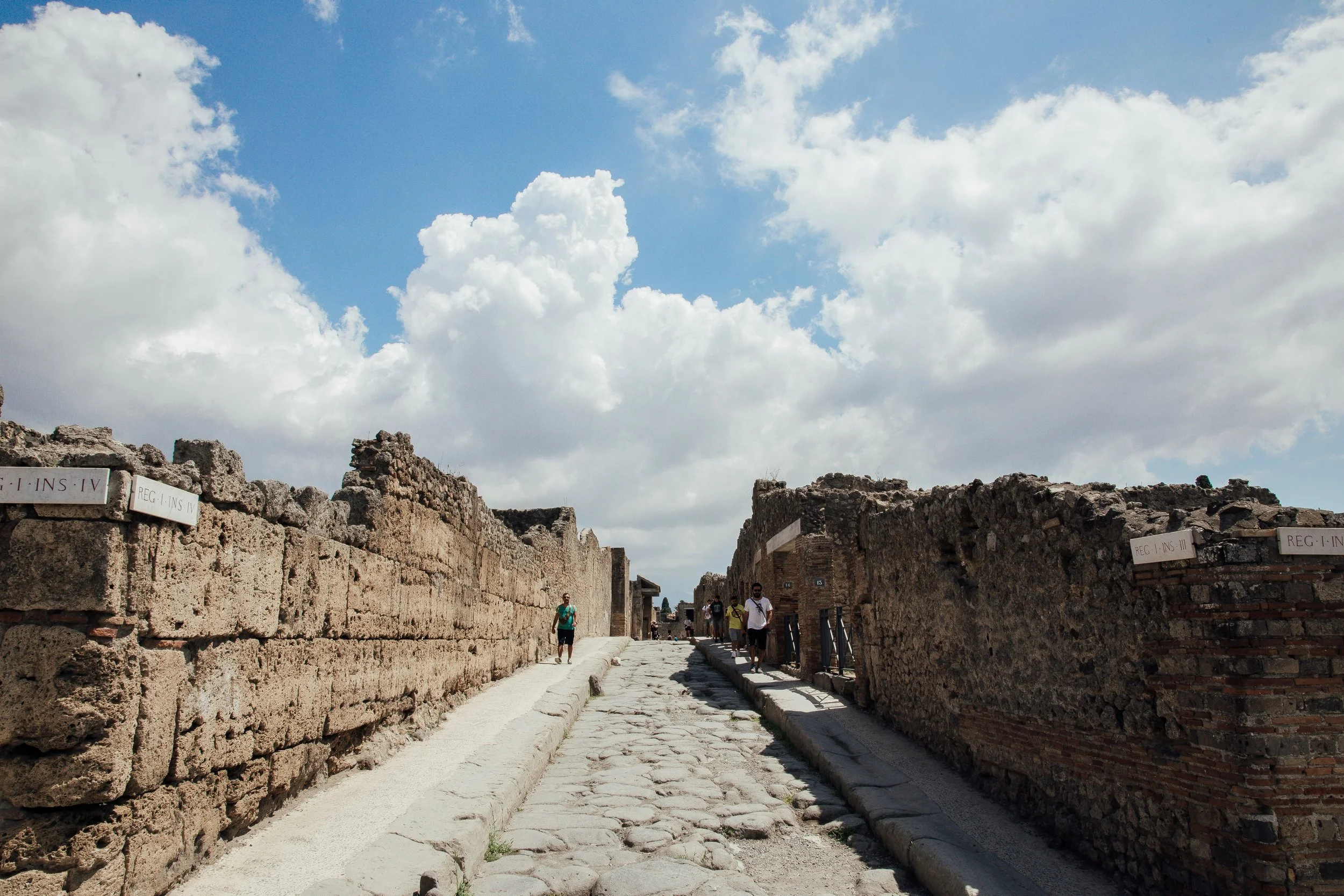The ancient city streets of Pompeii 2 thousand years after the eruption of Mt.Vesuvius.