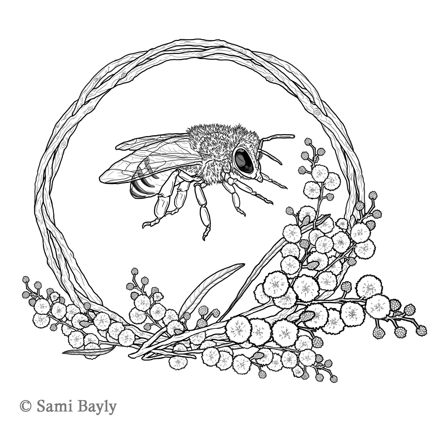 Bee Wreath Commission