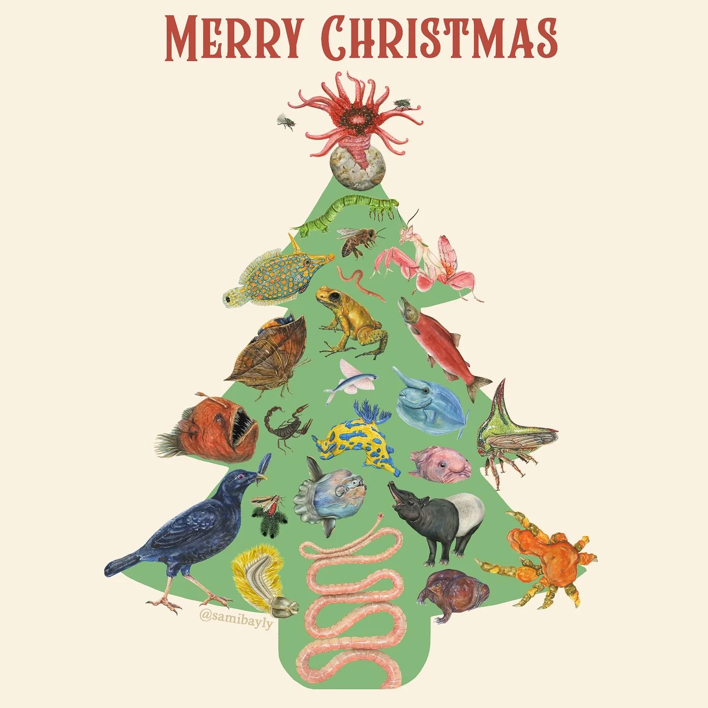 🎄I hope everyone has a lovely Christmas 🎅🏻

#Christmas #xmas #animals #nature #art #painting #christmastree