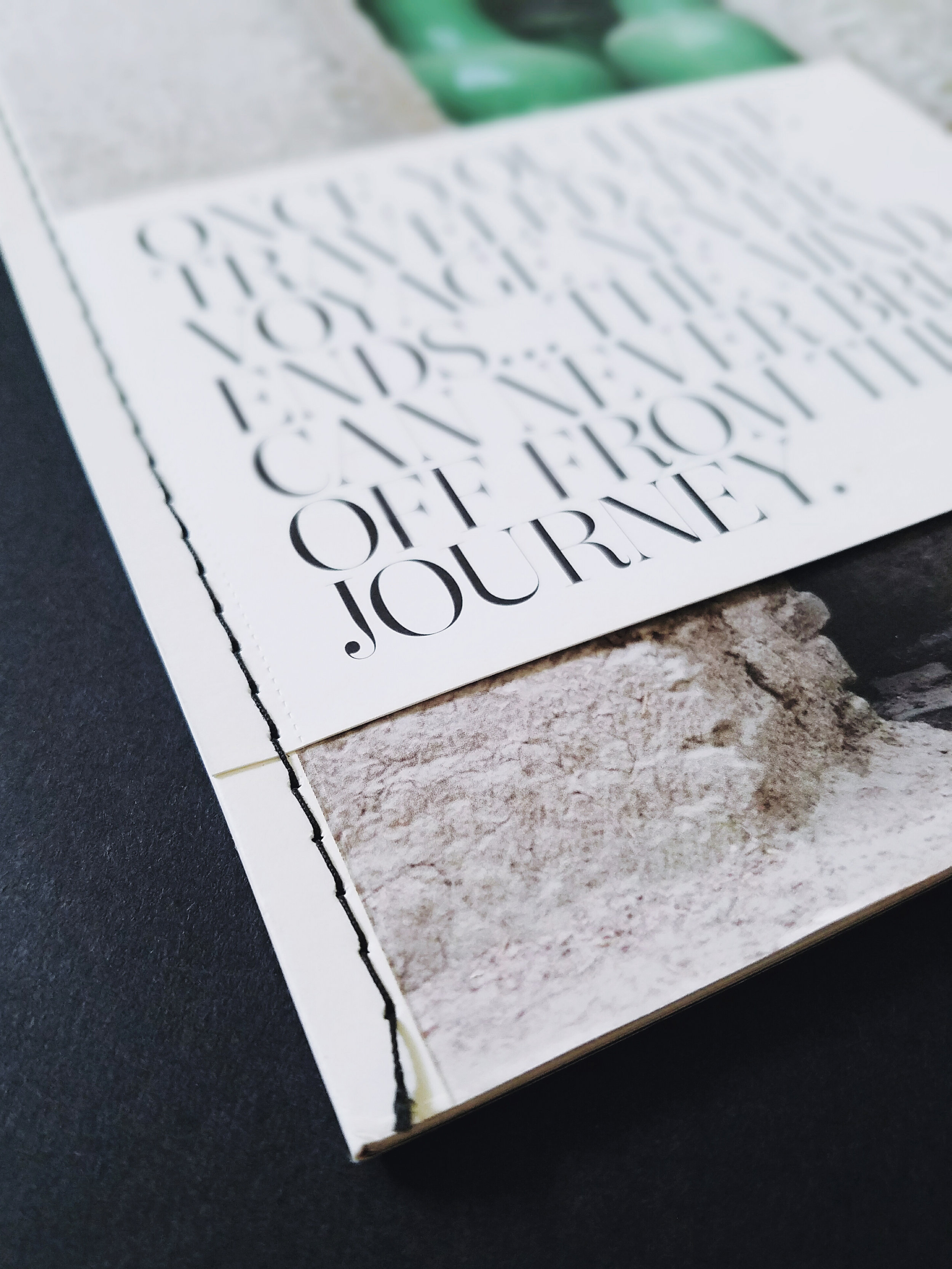 Peggy Wong Studio / side-sewn detail and editorial design for Wayfare Magazine