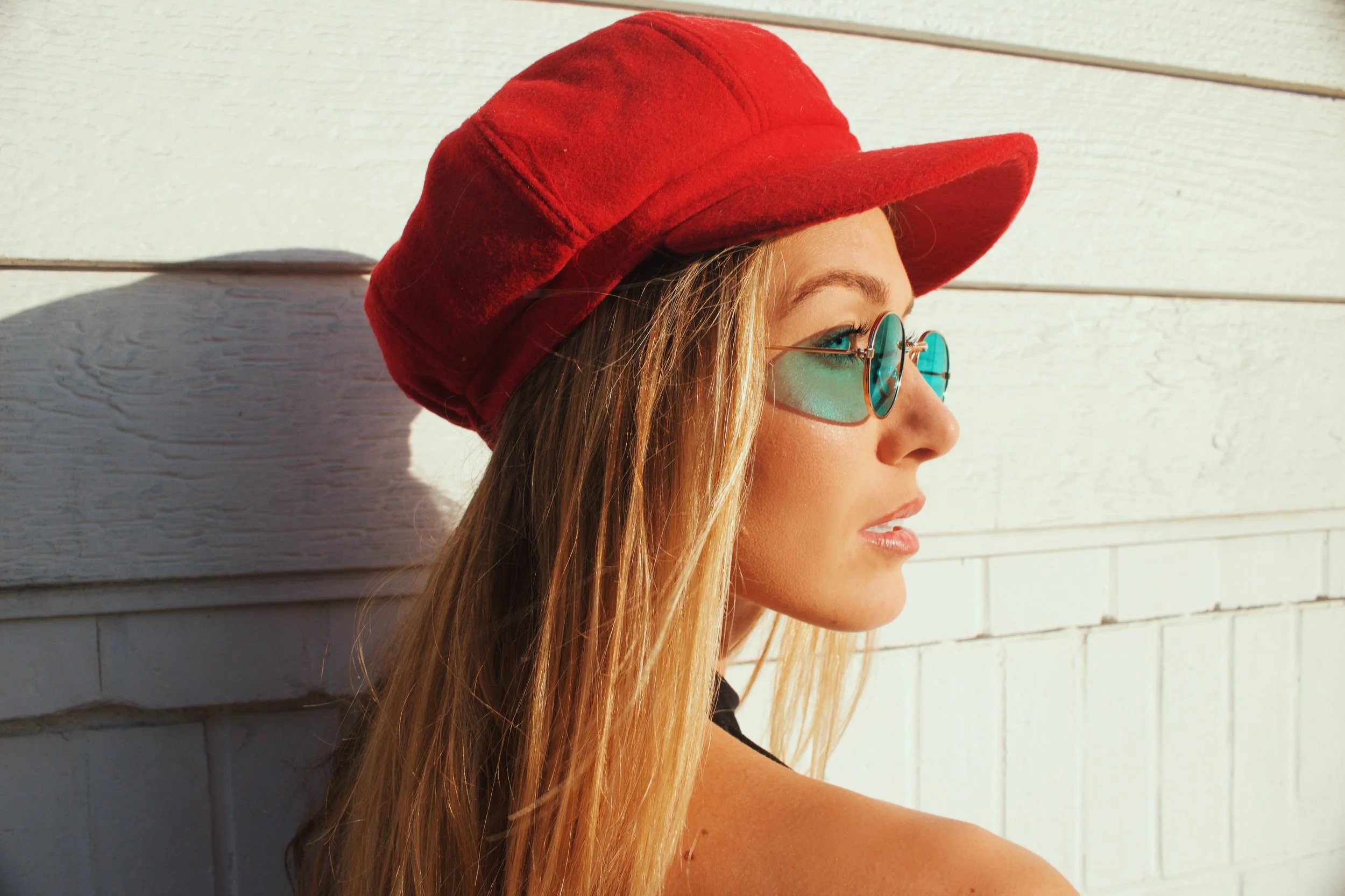 Hat :::: Nasty gal & green shades ::: Free People