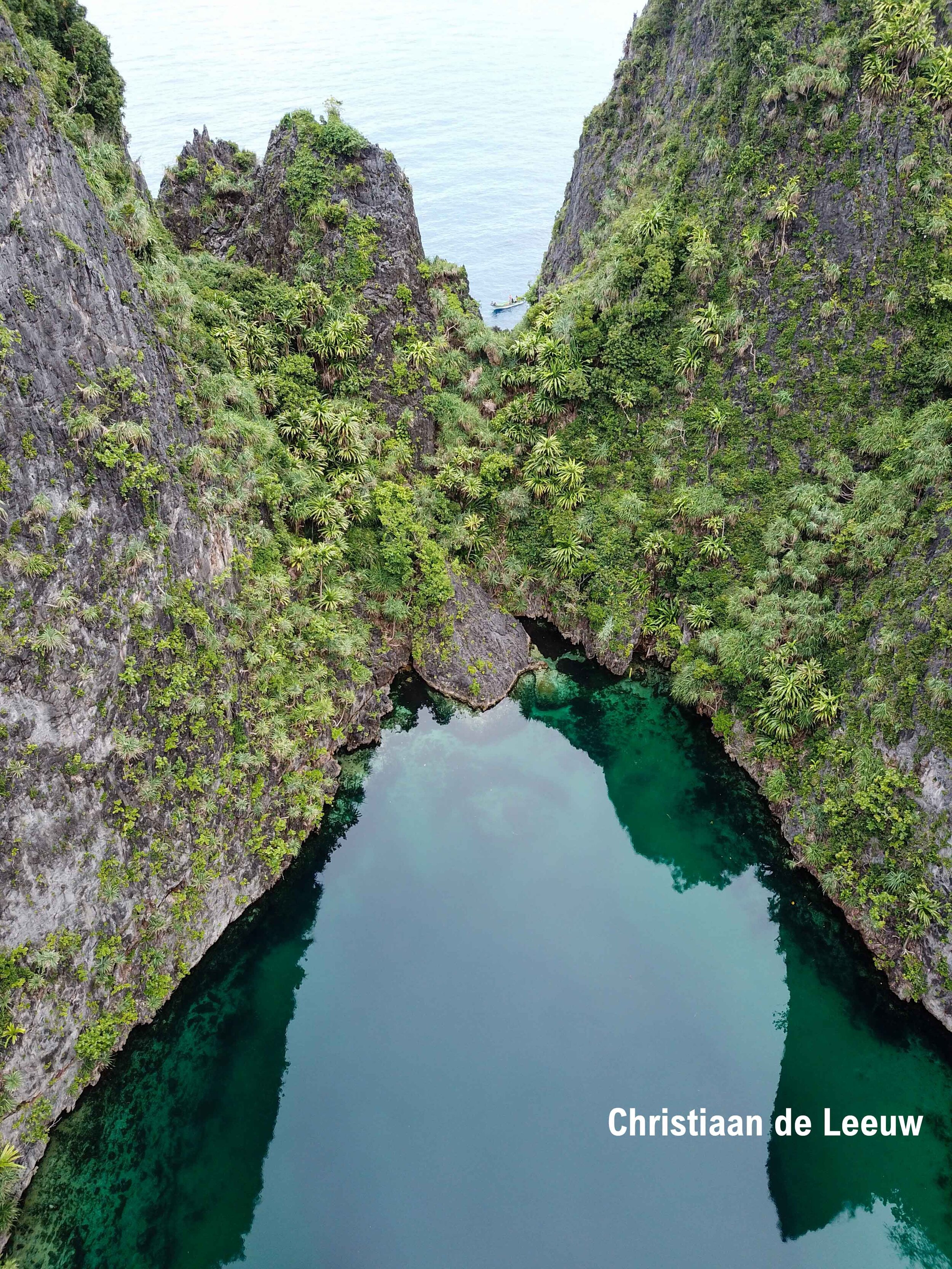 Aerial view of marine lake 