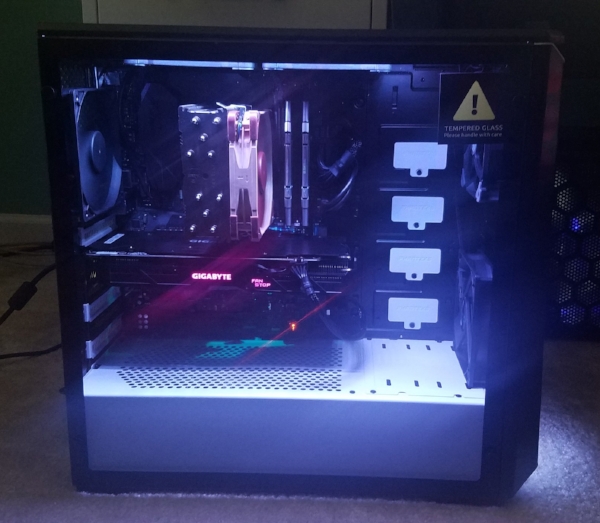 Our Strix Eclipse Custom Gaming Computer. Strix Eclipse uses a Ryzen 5 1600, a Noctua cooler, 16GB DDR4-2666, and a GTX 1060 G1 Gaming