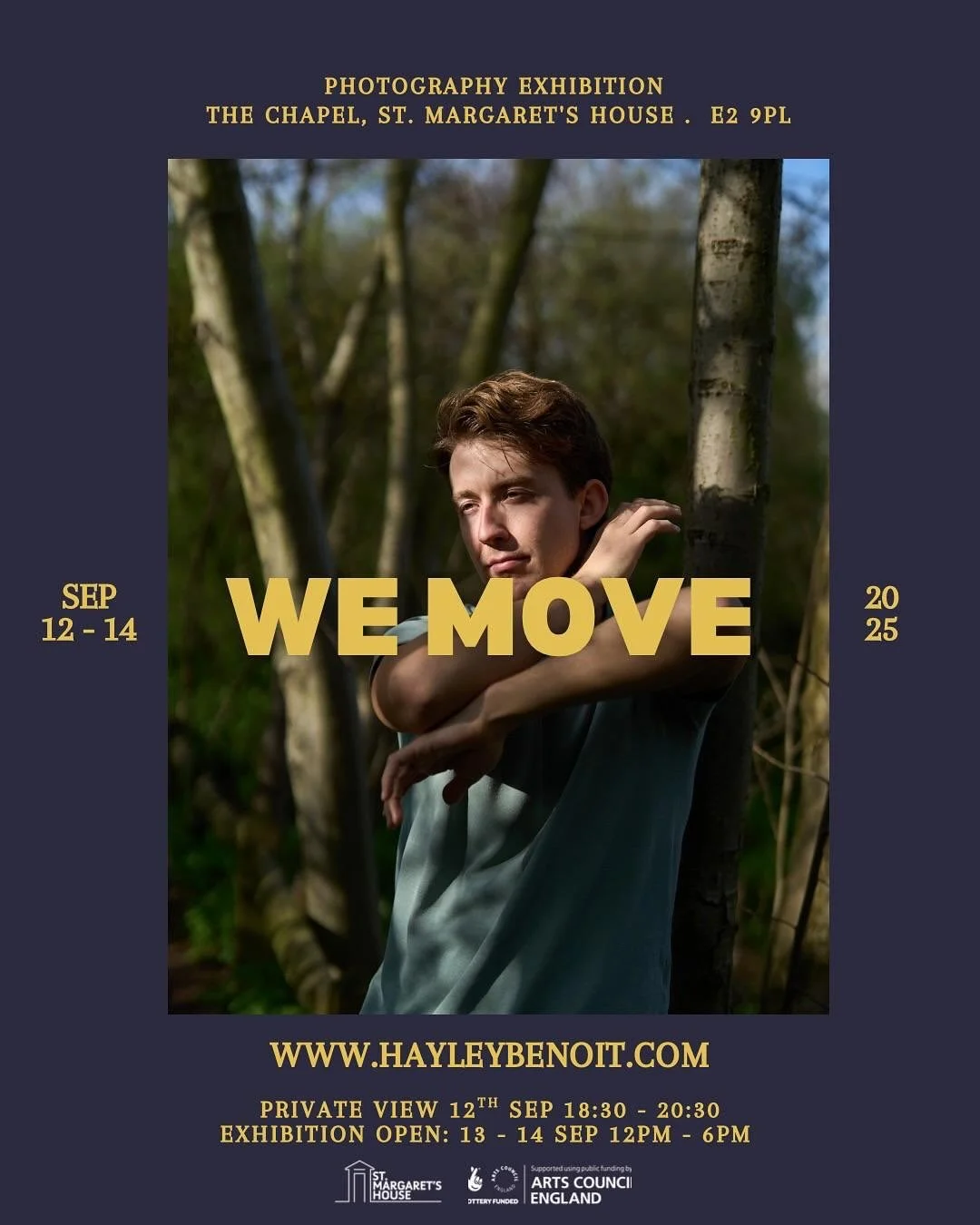 Over a year in the making. It&rsquo;s been a joy collaborating with @hayleybenoit on We Move. This solo exhibition explores what dance and movement give and the deep impact they have on the mind.

On this weekend at @st.margarets.house in Bethnal Gre