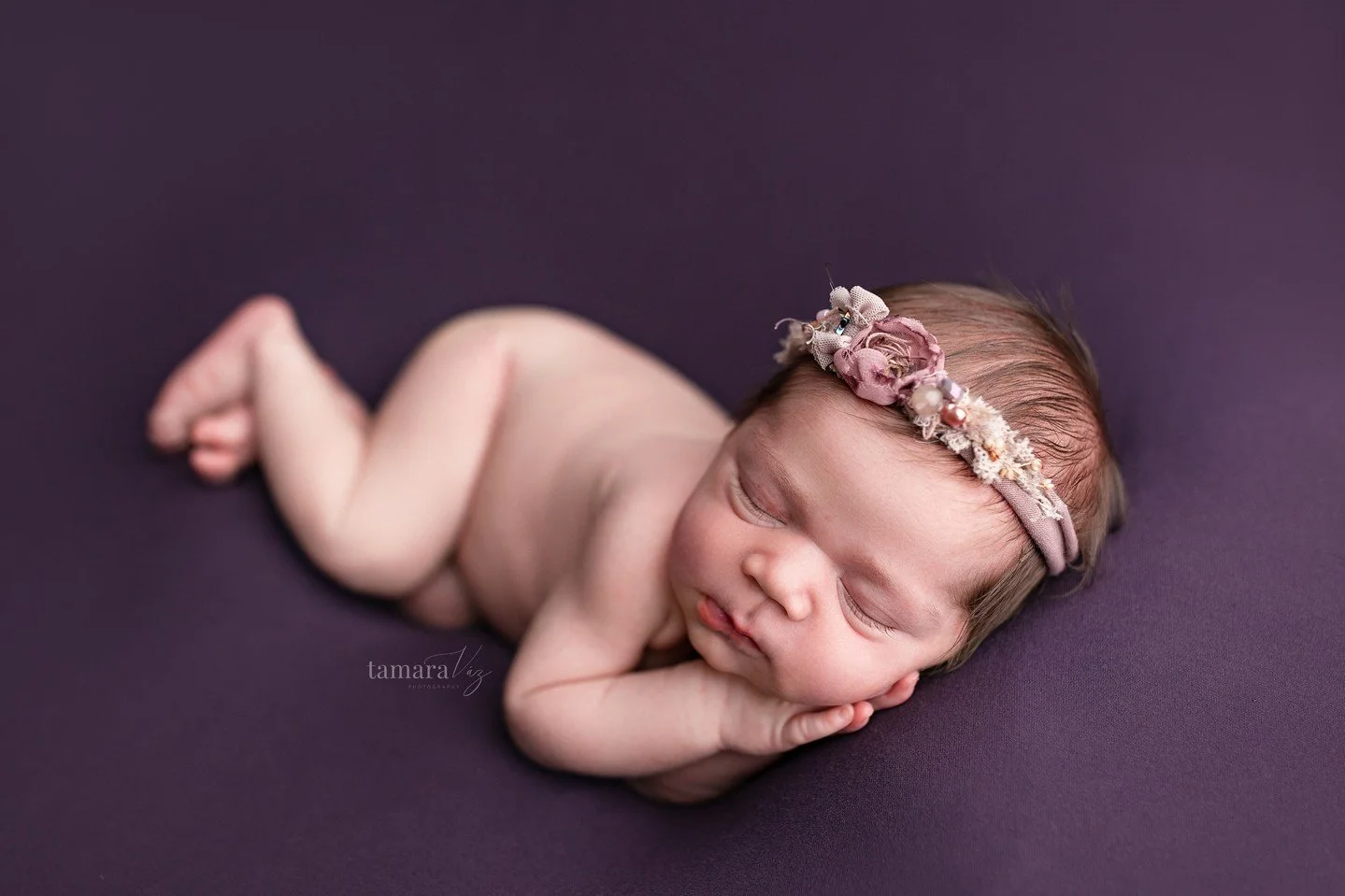 Our cute baby model! Purples are just gorgeous on her!⁠
⁠
⁠
Want to know more about our customized sessions?  Contact us clicking on our link in Bio!⁠
⁠
www.tamaravazphotography.com ⁠
NOW BOOKING 2026 DUE DATES MATERNITY &amp; NEWBORN ***************