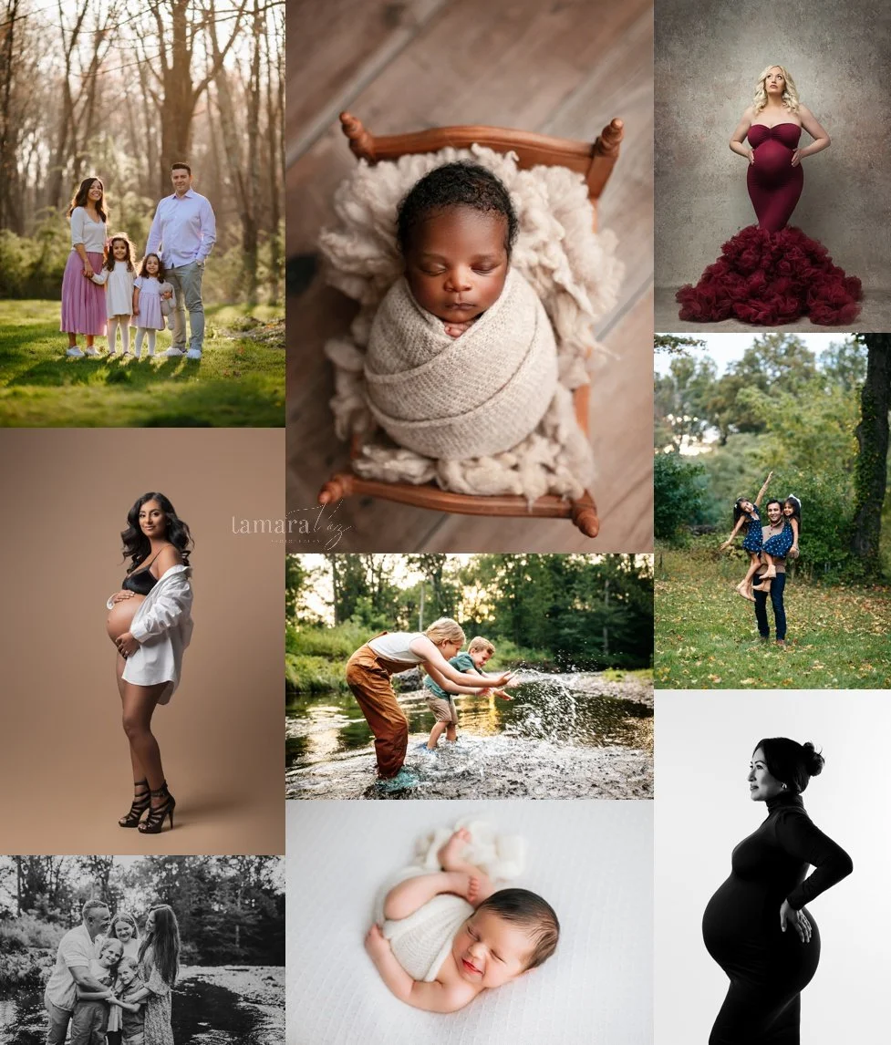 Collage of images made by Tamara Vaz Photography in Morris County NJ