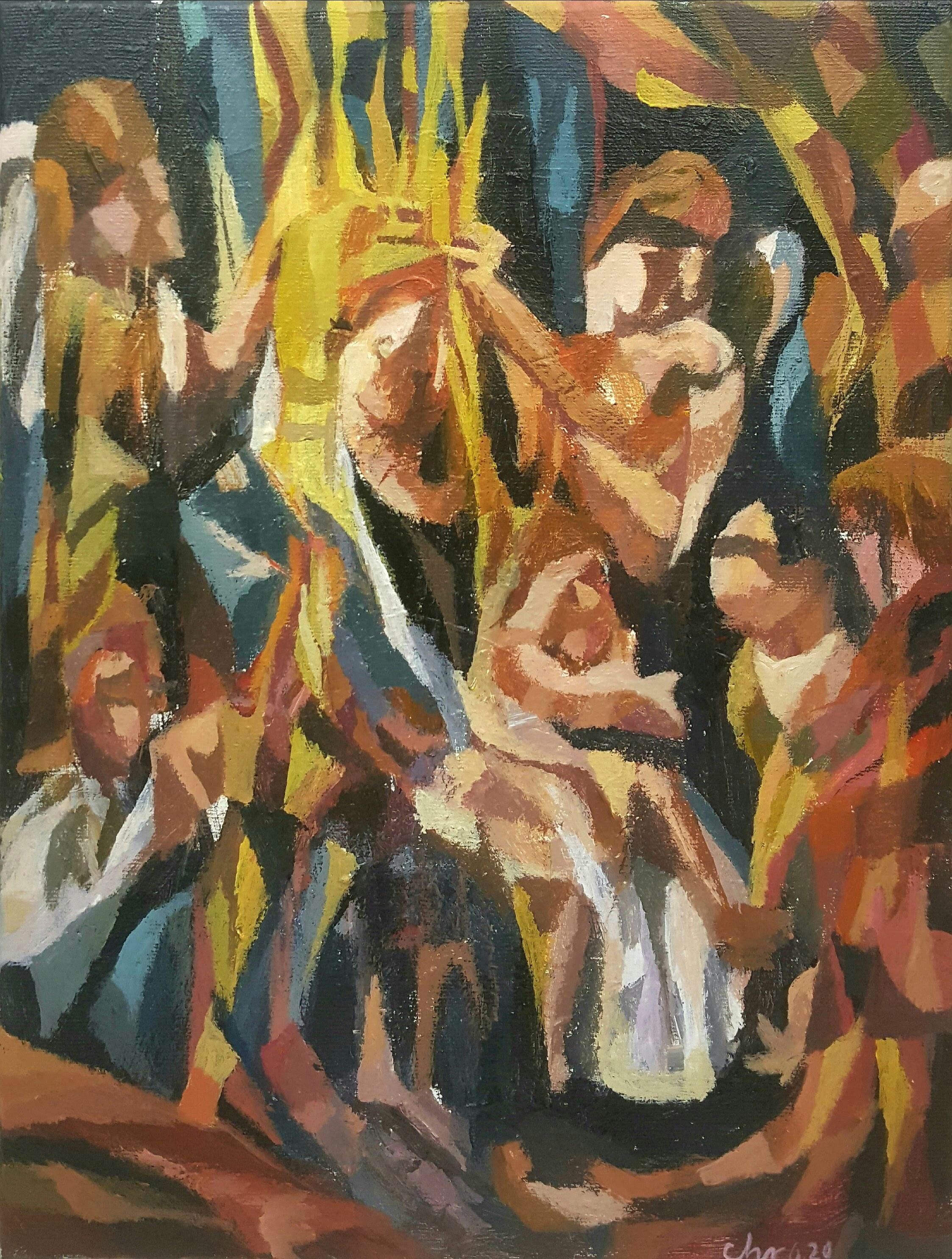 SOLD“Paraphrase of ‘The crowning of Maria”, 30x40cm, 2020